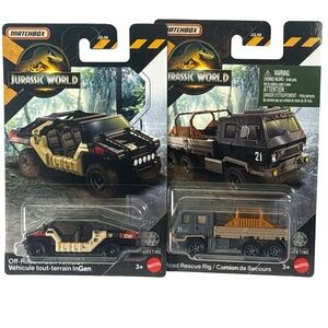 Match Jurassic World Off-Road and Rescue Vehicle Set - Black and Tan